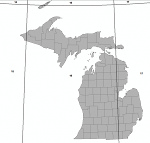 Figure 1 - MI UTM zones