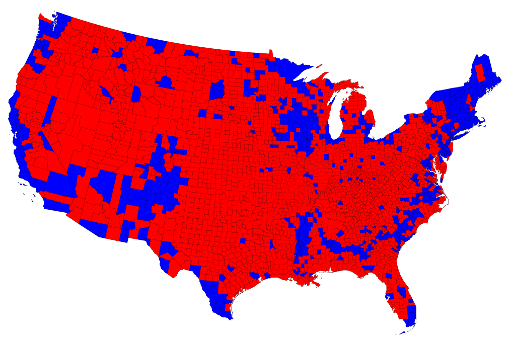 Map of 2012 Presidential election results by county